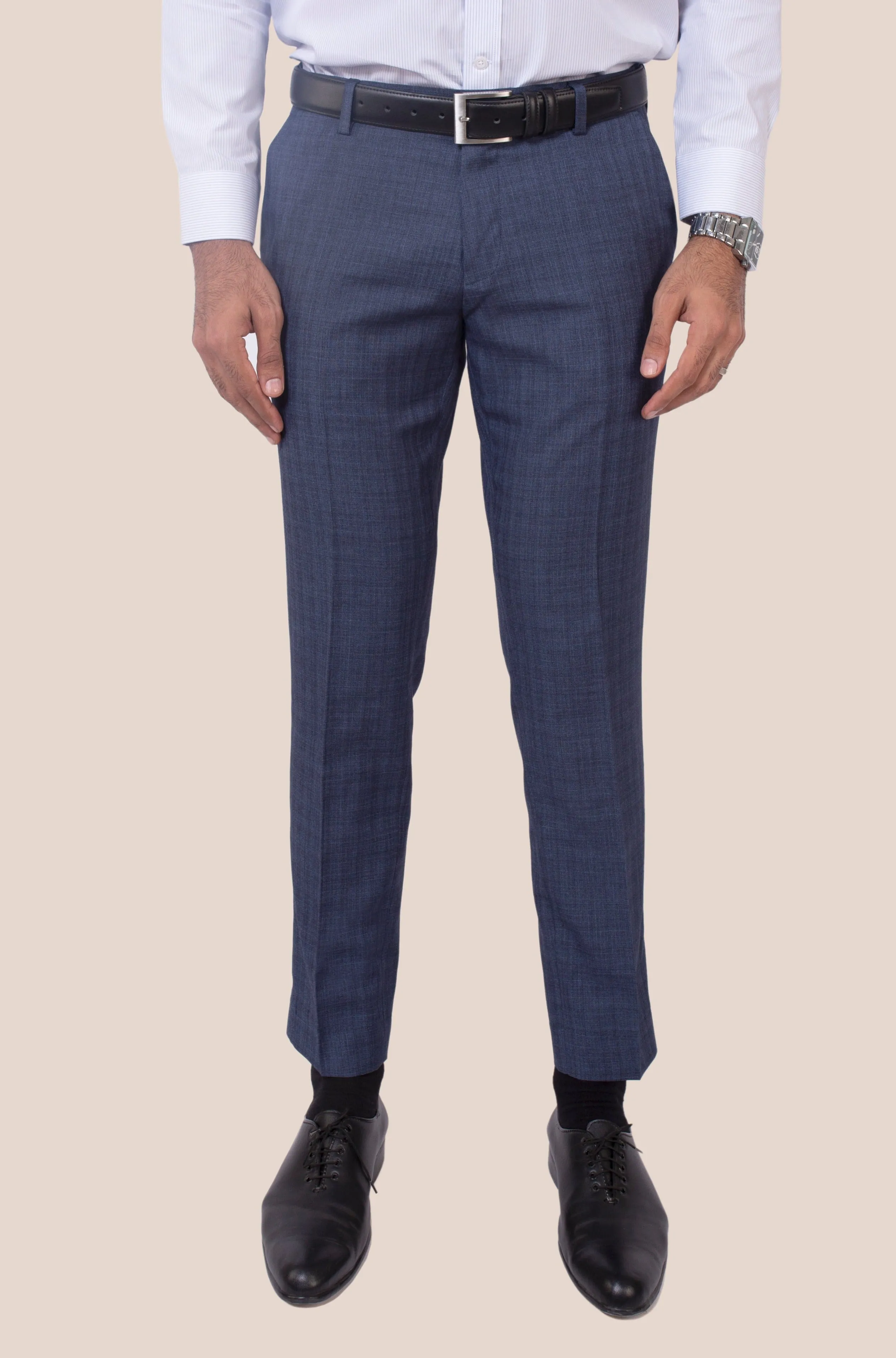 SHARP BLUE TWILL CHECK