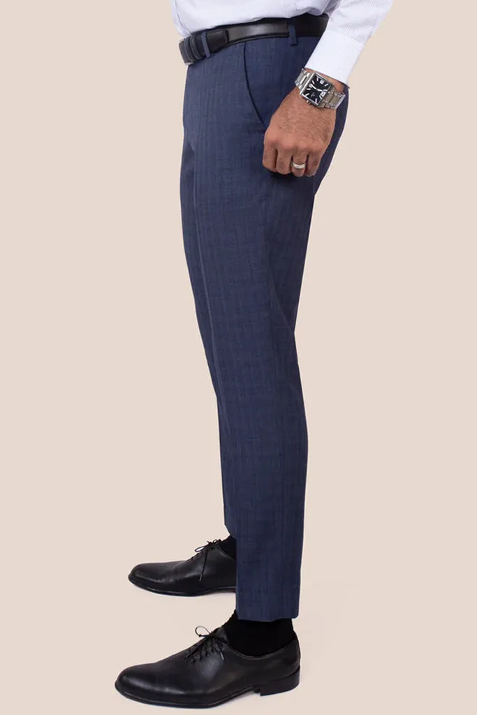 SHARP BLUE TWILL CHECK