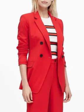 Slim Double-Breasted Blazer in Ultra Red