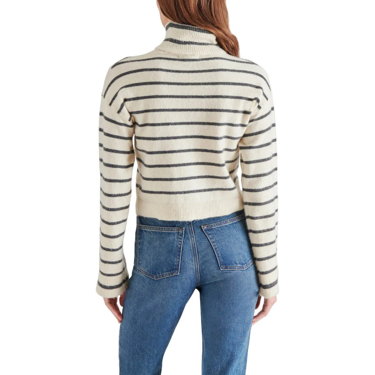 Steve Madden Narsha Striped Turtleneck Long Sleeve Sweater