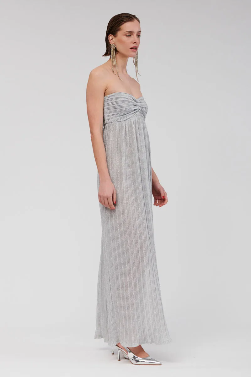 Stevie Bustier Maxi Dress - Silver