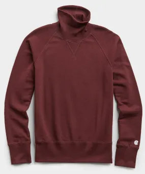 Terry Turtleneck Sweatshirt in Deep Burgundy