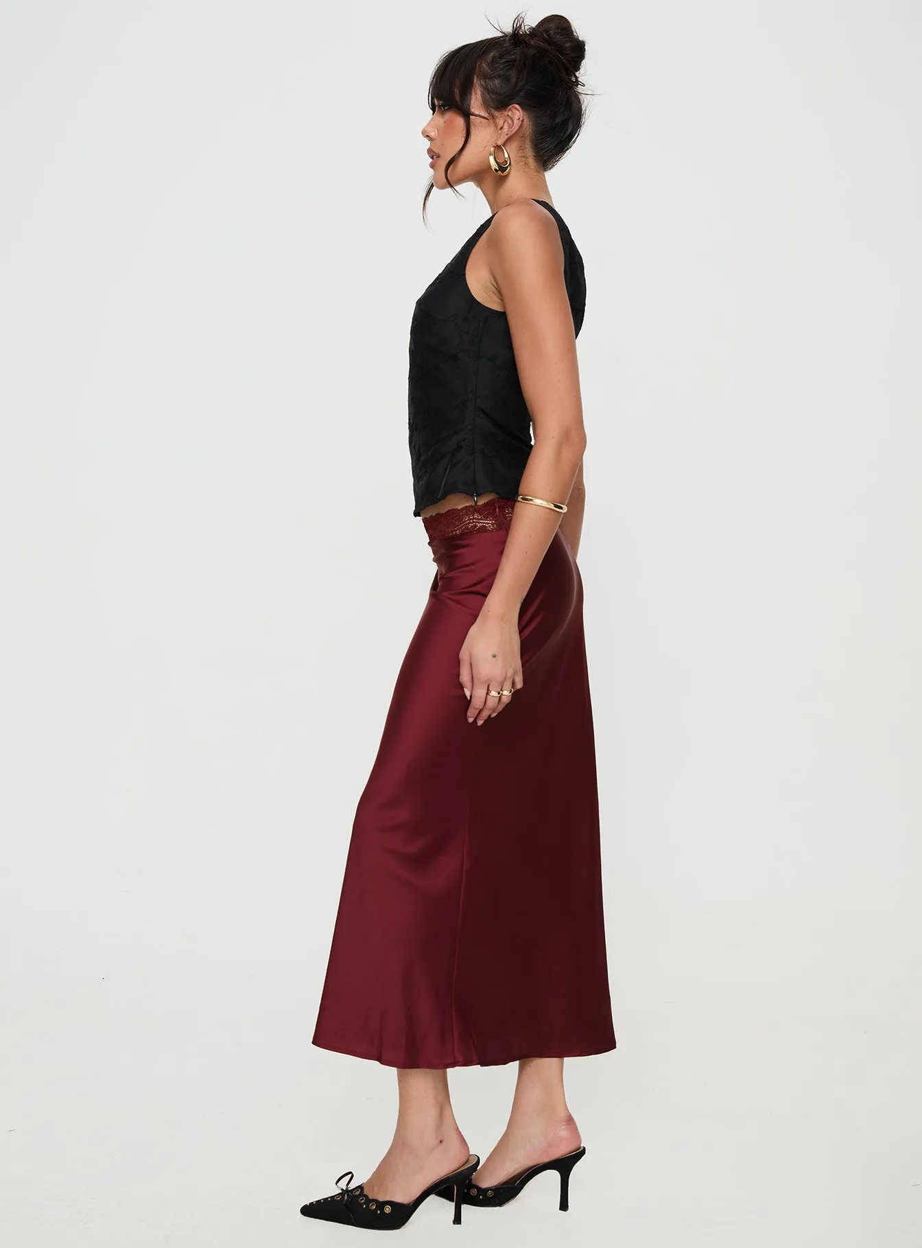 The Charmaine Maxi Skirt Burgundy