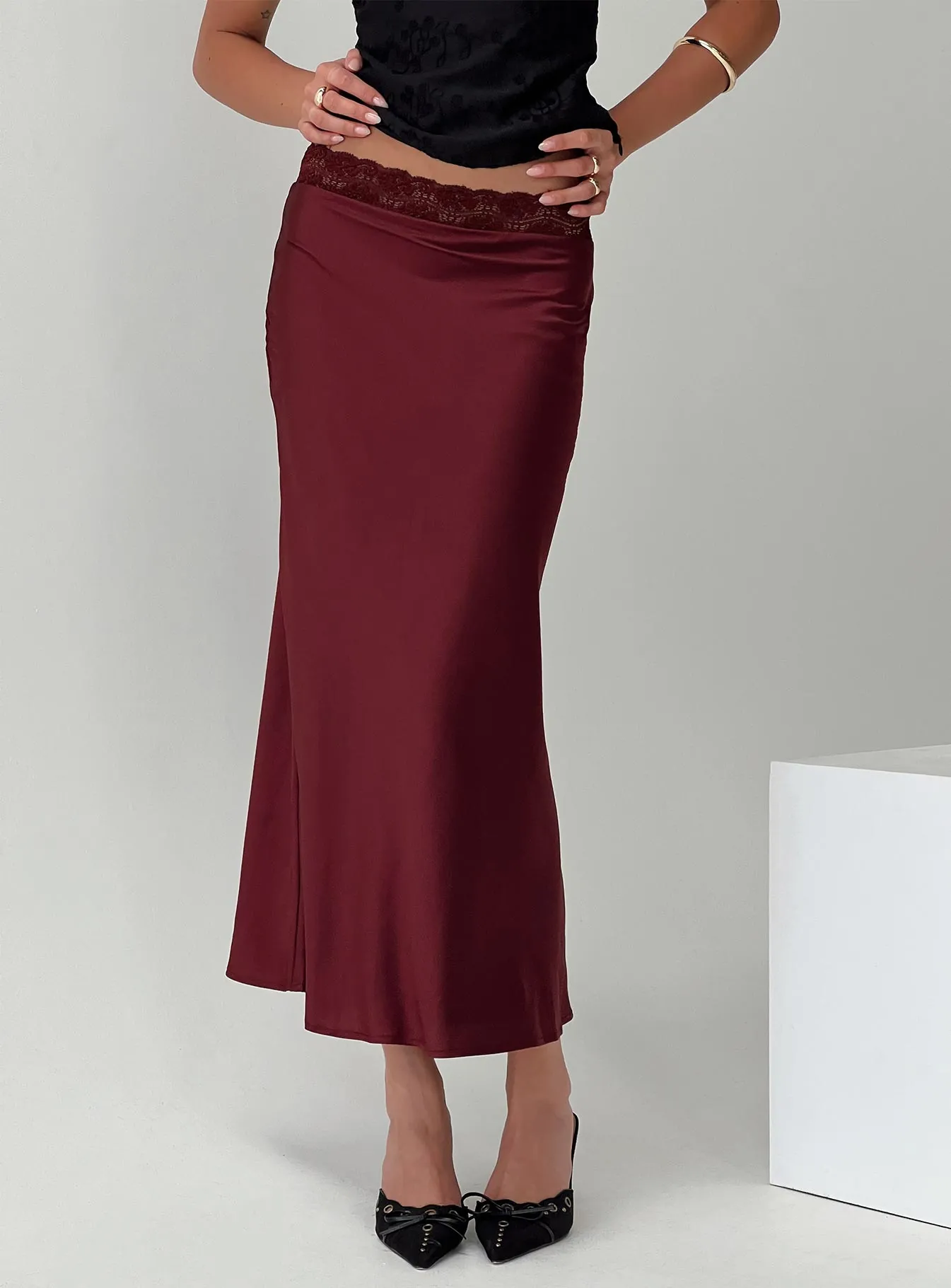 The Charmaine Maxi Skirt Burgundy