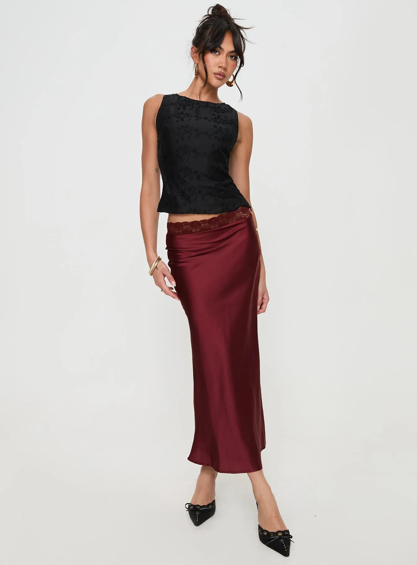 The Charmaine Maxi Skirt Burgundy