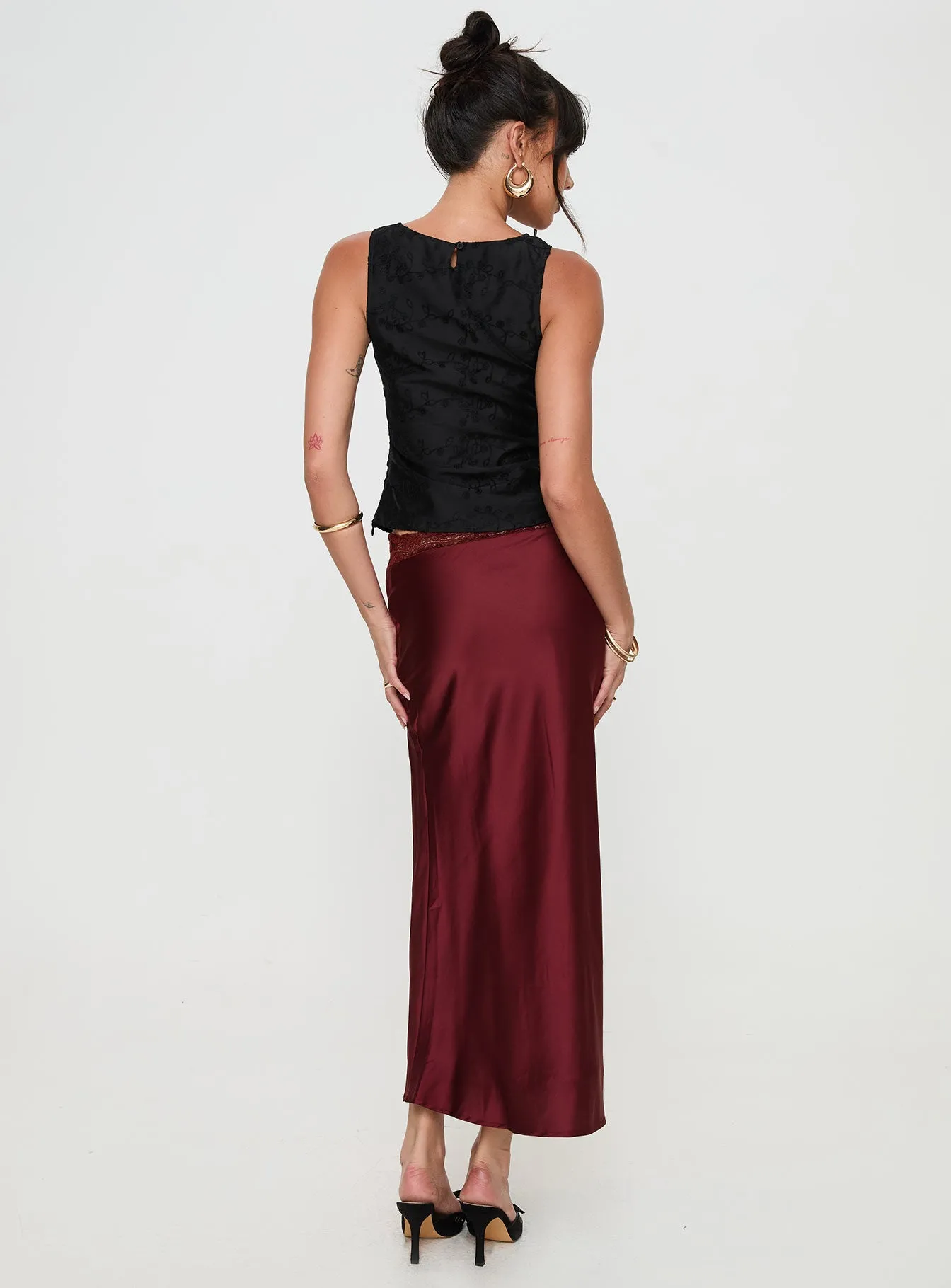 The Charmaine Maxi Skirt Burgundy