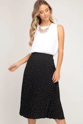 The Polka Midi Skirt in Black