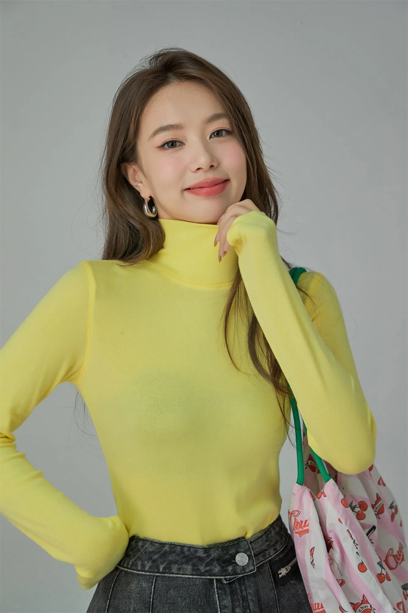 Turtleneck Long Sleeve Slimfit Top