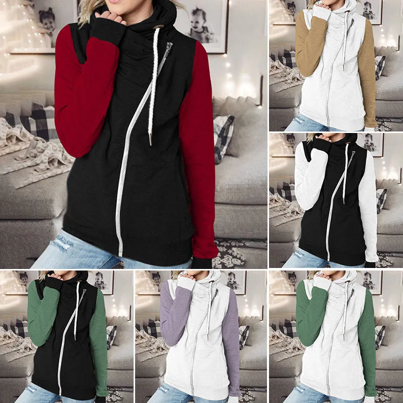 Turtleneck Zipped Fleece Sweatshirt