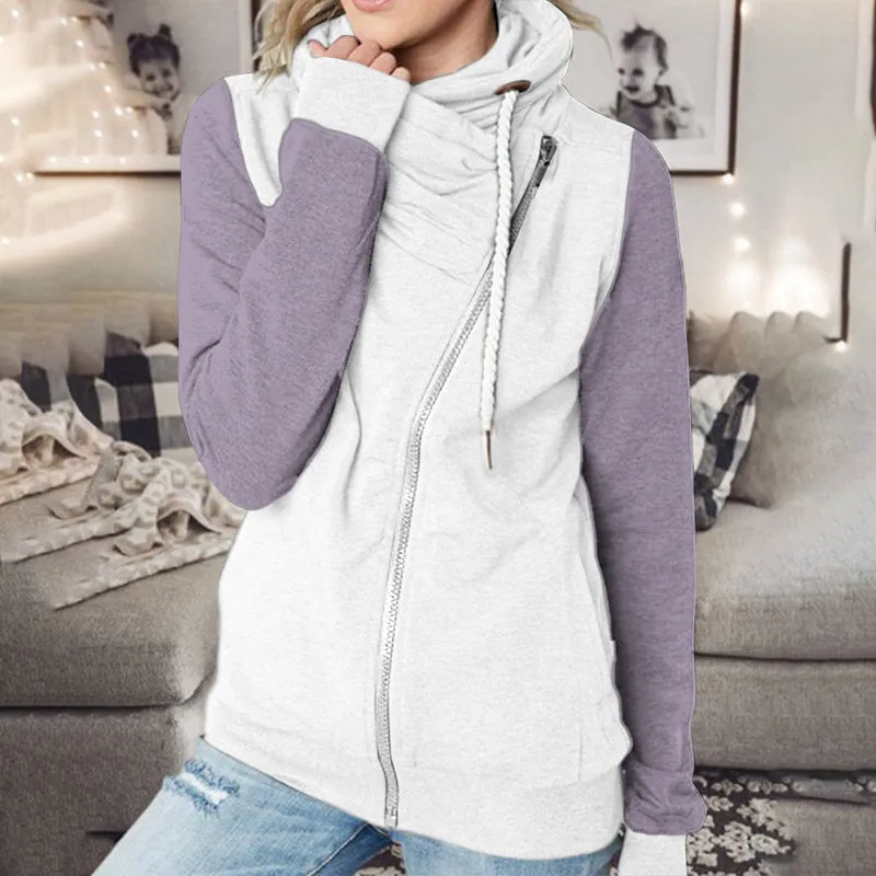 Turtleneck Zipped Fleece Sweatshirt