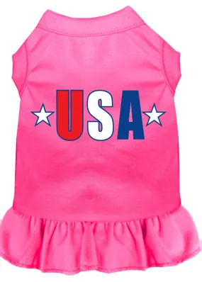 Usa Star Screen Print Dress Bright Pink Xxxl (20)