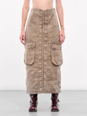 Velcro Cargo Long Skirt (103SK001-F565-KHAKI)