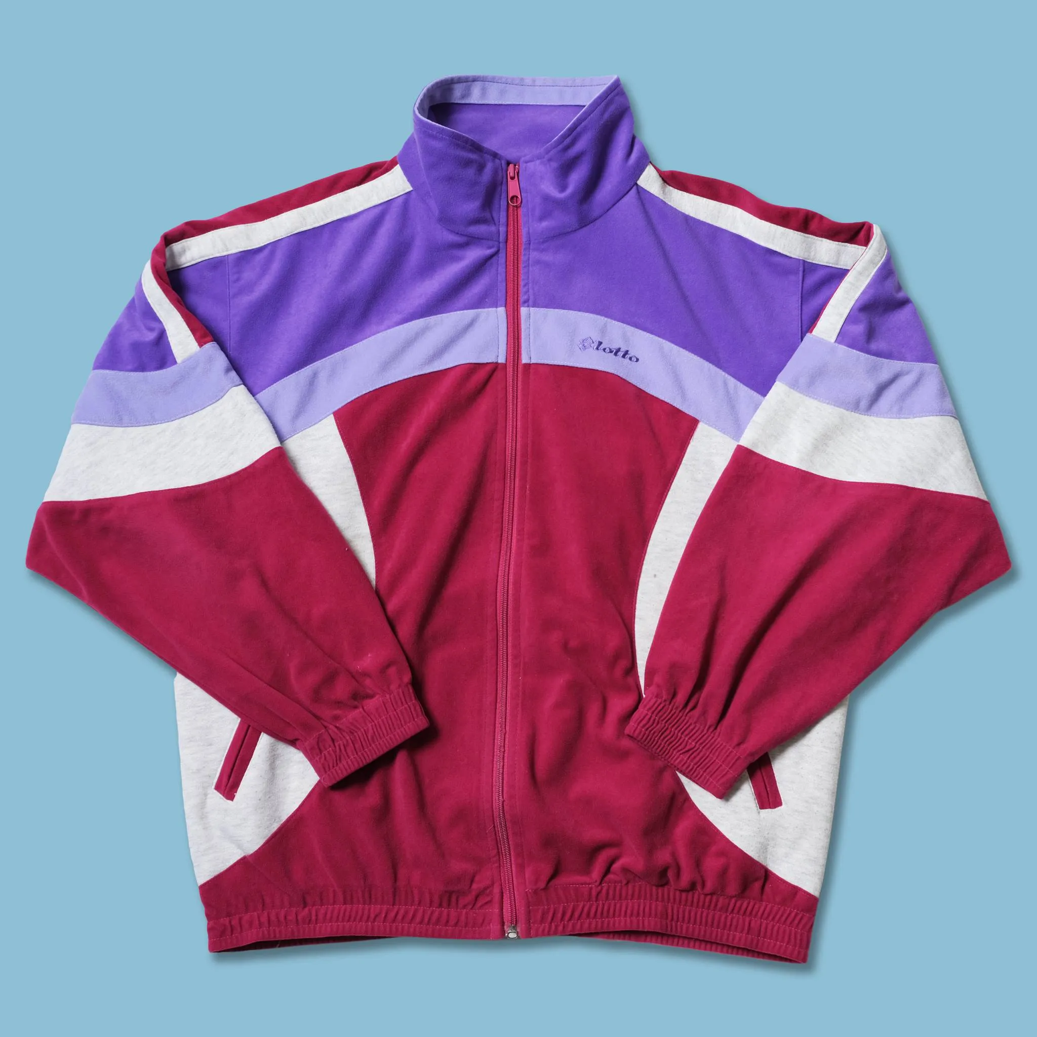 Vintage Lotto Velour Track Jacket Medium