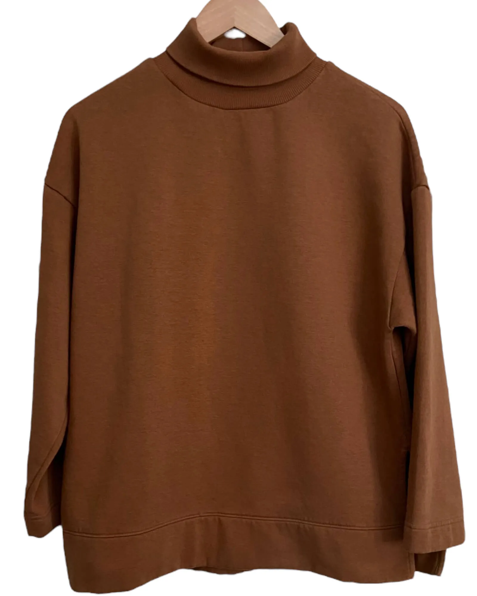 Warm Spring Pecan Turtleneck Sweatshirt