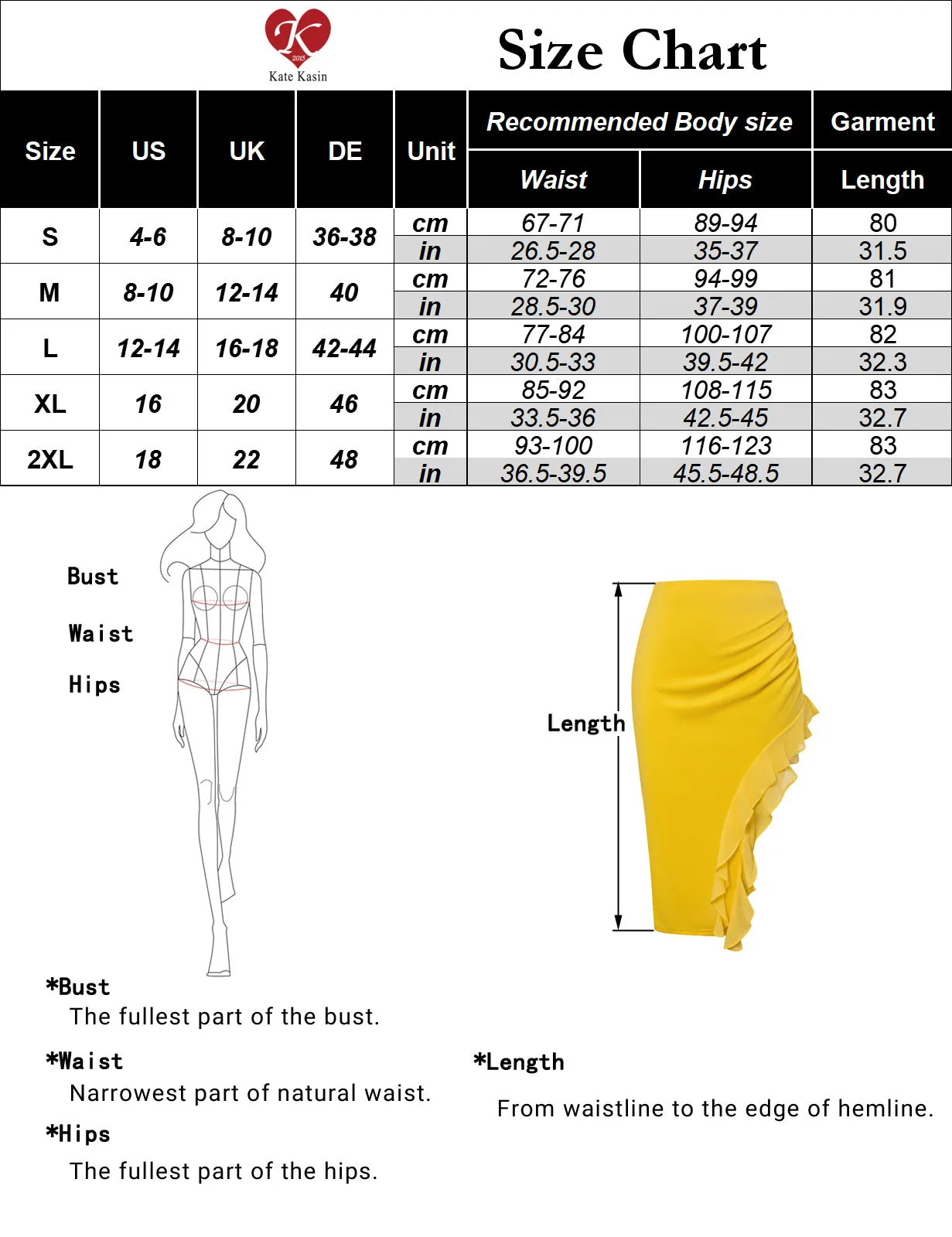 Women Irregular Hem Skirt Elastic Waist Ruffle Decorated Bodycon Skirt