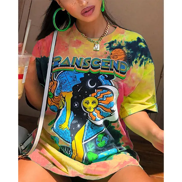 Women Oversize tie dye Summer T-shirt