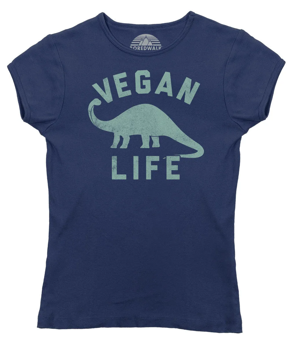 Women's Brontosaurus Vegan Life T-Shirt - Funny Vegan Shirt