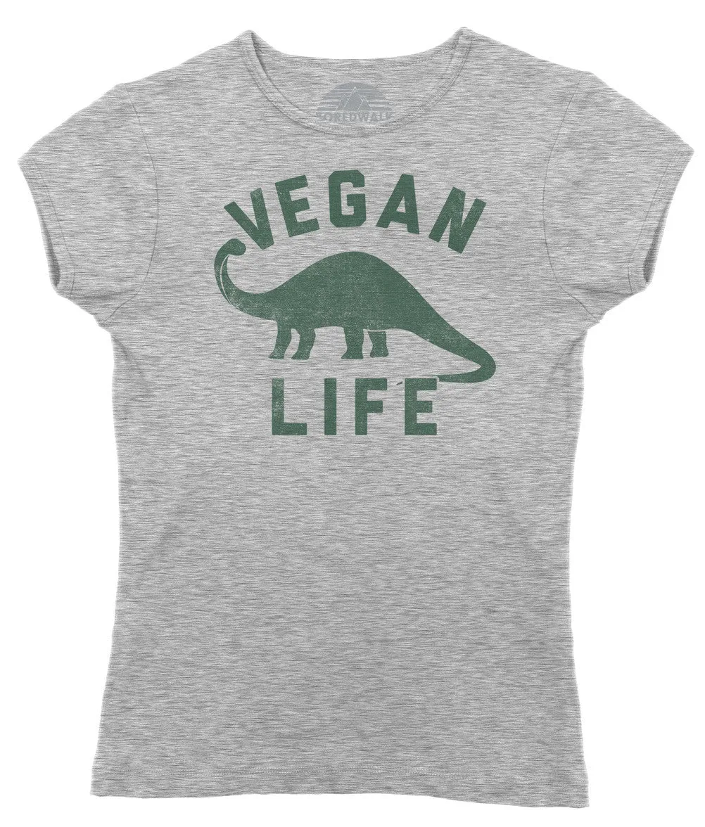 Women's Brontosaurus Vegan Life T-Shirt - Funny Vegan Shirt