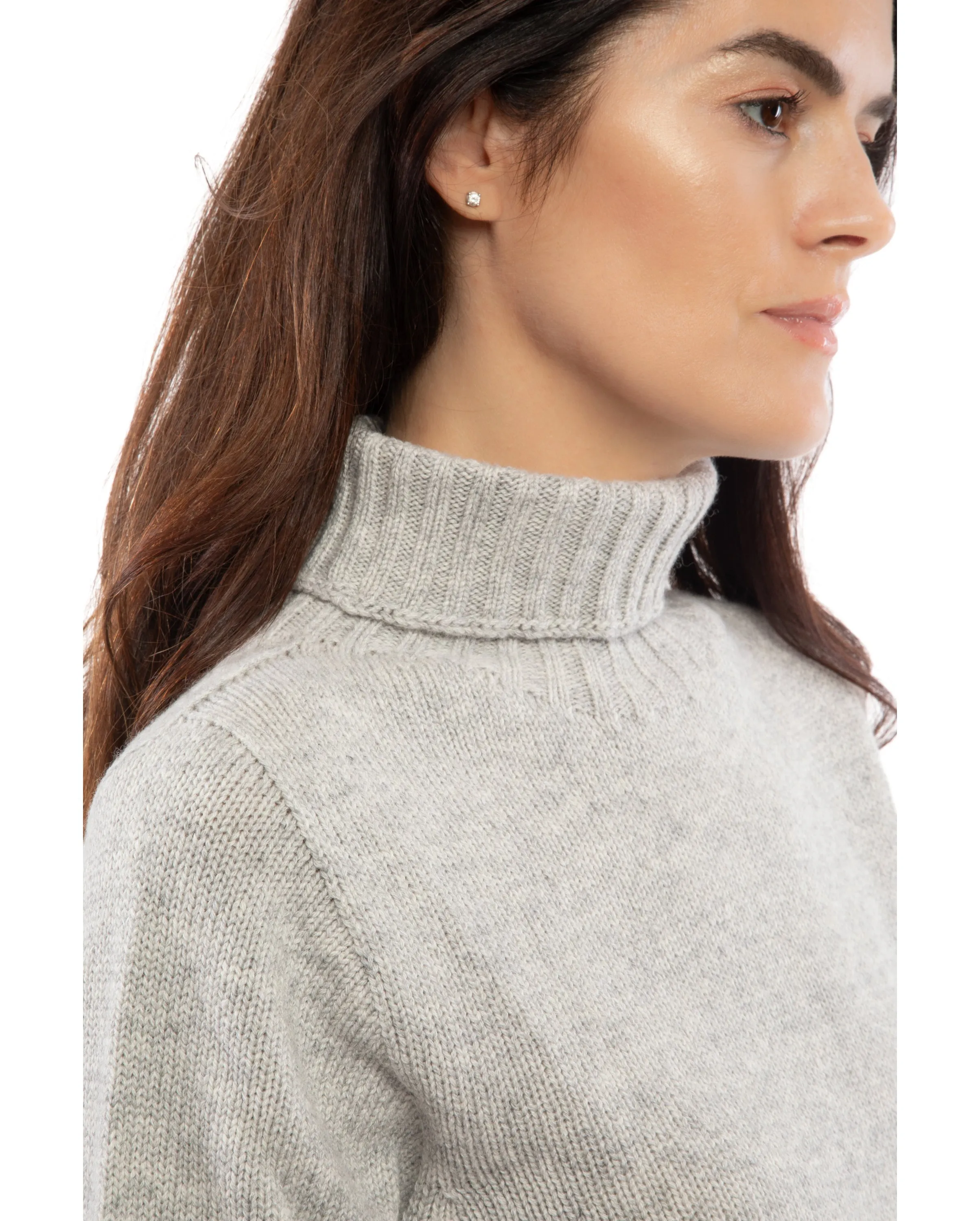 Women's Classic Cashmere Turtleneck Sweater Milk White