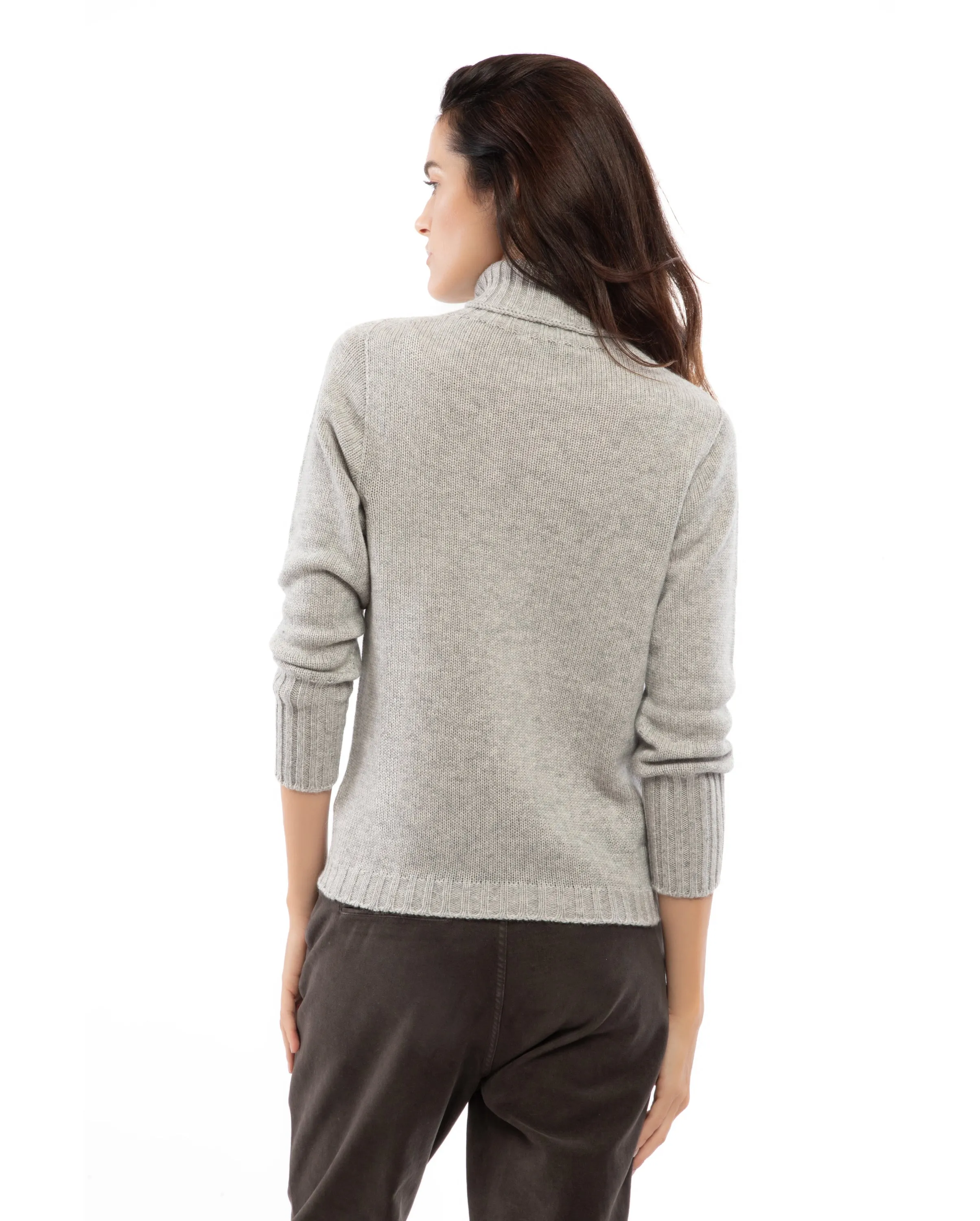 Women's Classic Cashmere Turtleneck Sweater Milk White