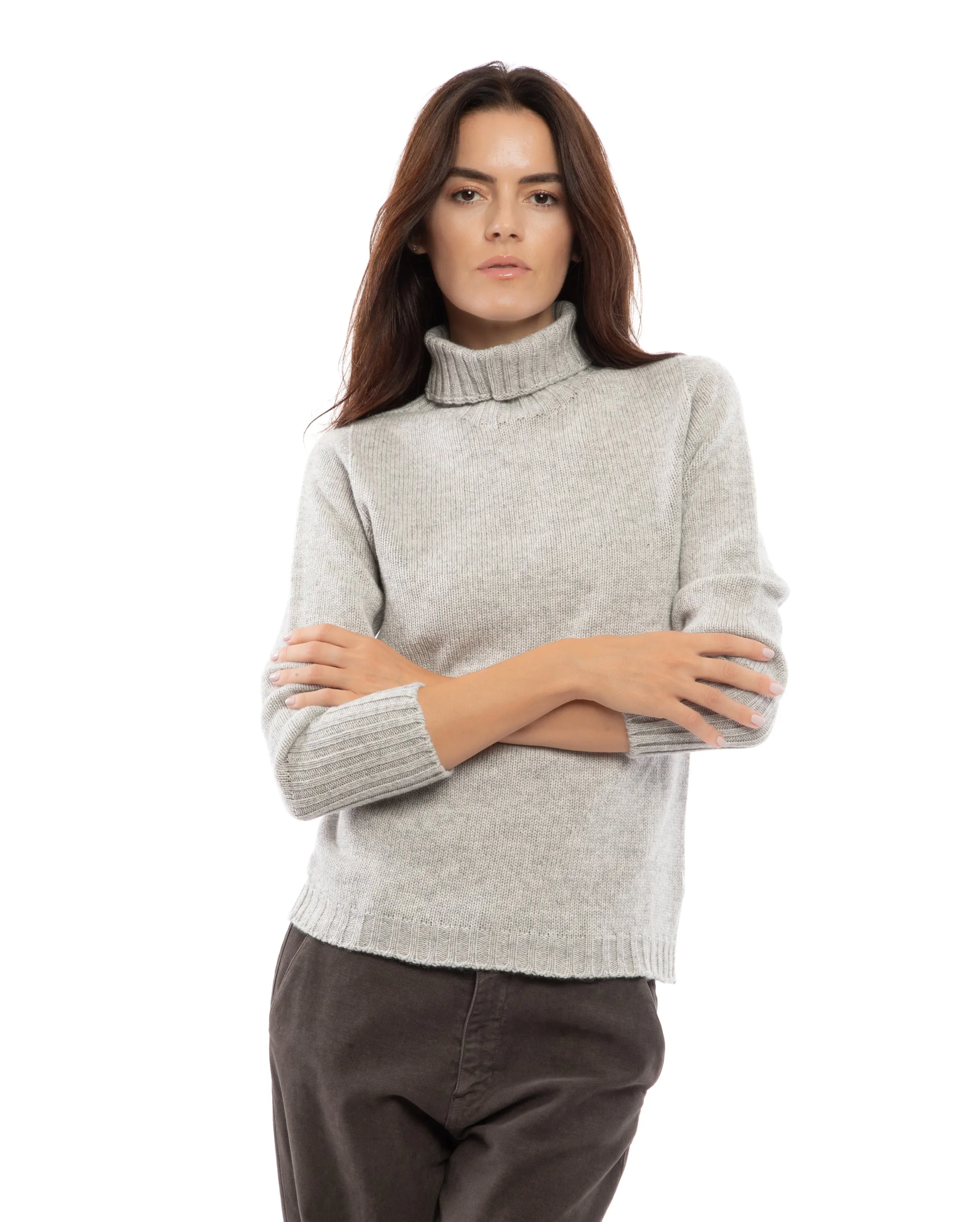 Women's Classic Cashmere Turtleneck Sweater Milk White