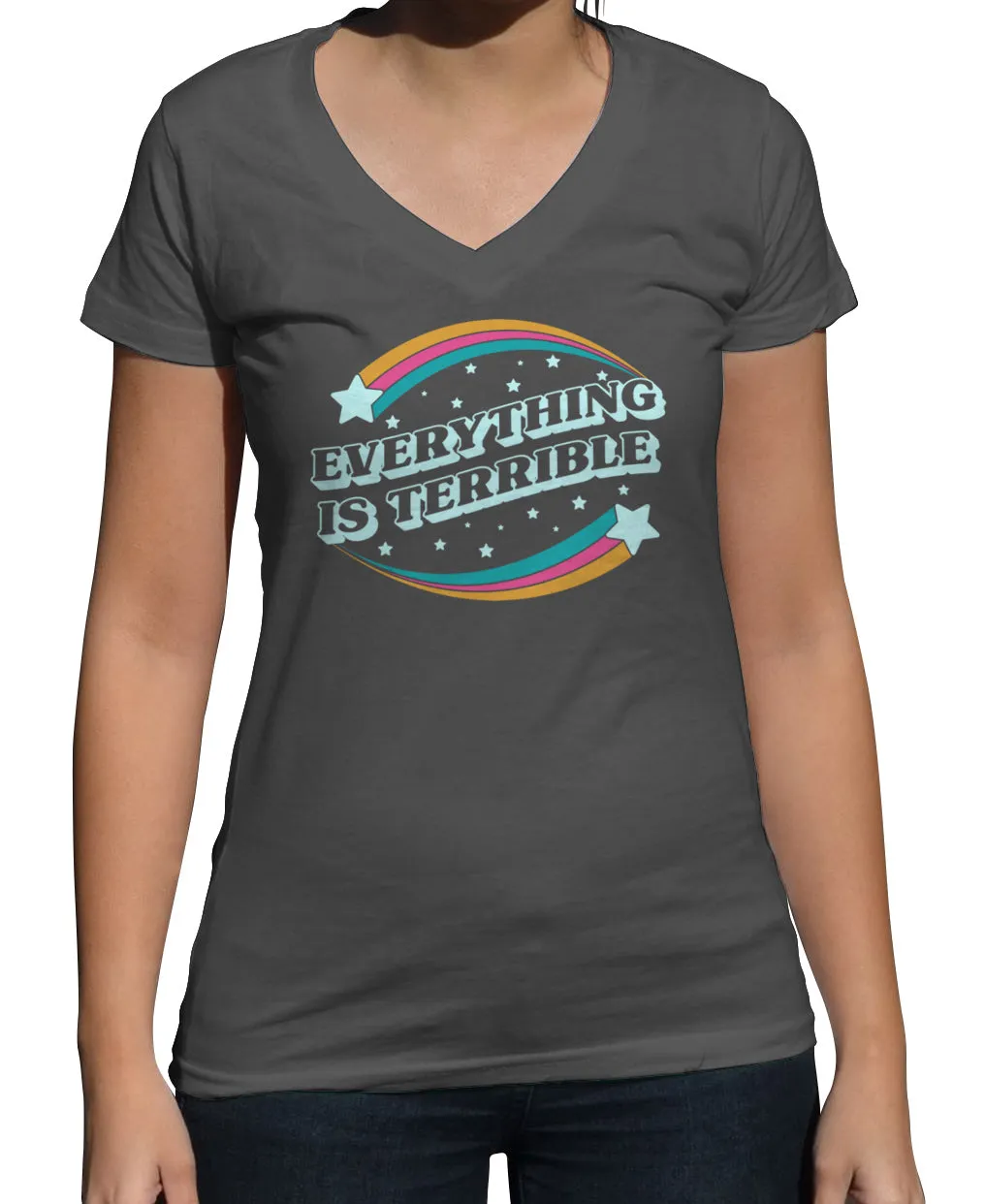 Women's Everything is Terrible Vneck T-Shirt