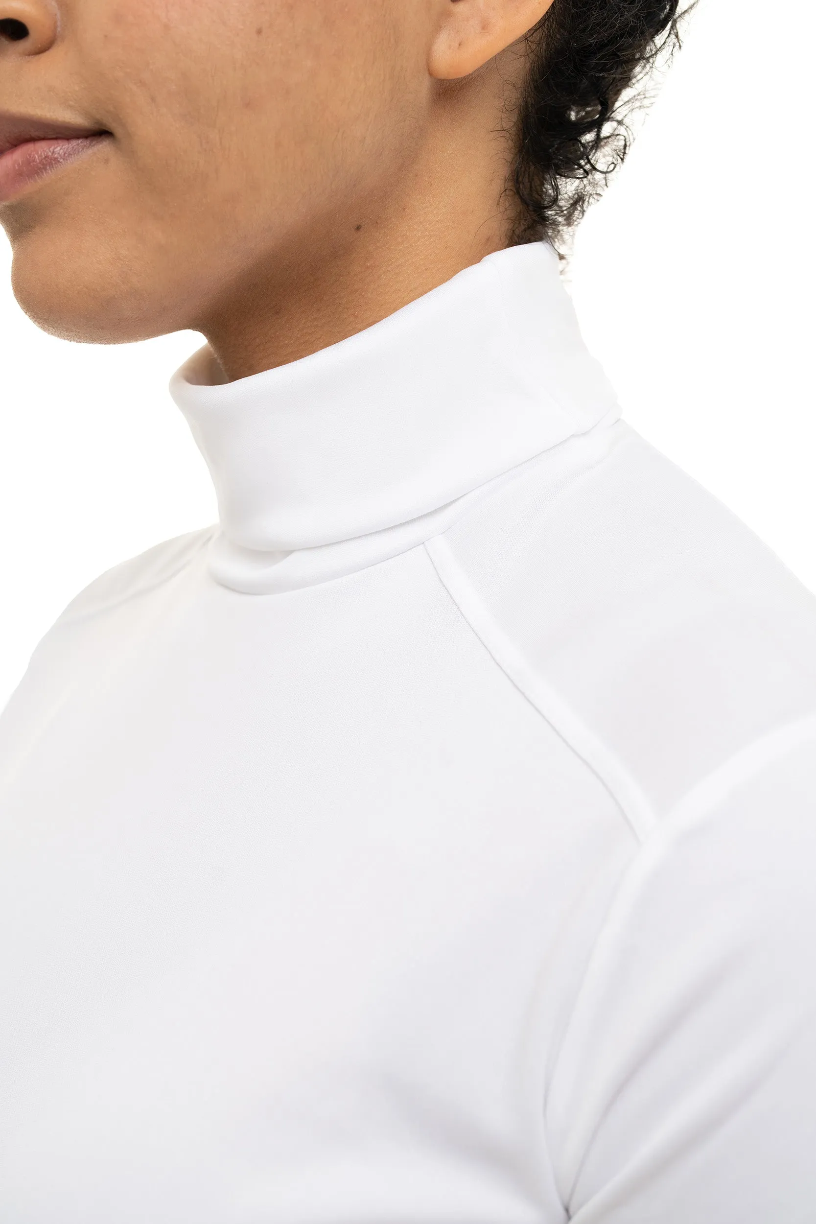 Women's Peach Skins Solid T-Neck - White