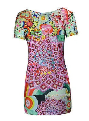 womens-short-sleeved-dress-with-muticolored-floral-pattern-print-and-rinestone