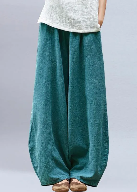 Women's summer casual pants loose large size retro cotton and linen wide legs harem pants tide