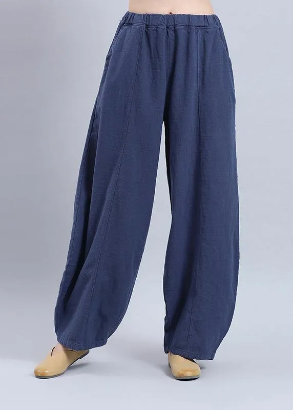 Women's summer casual pants loose large size retro cotton and linen wide legs harem pants tide