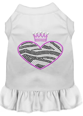 Zebra Heart Rhinestone Dress White Sm (10)